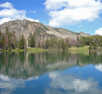 Mountain reflection on lake