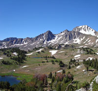 Scenic picture of a lake and mountains