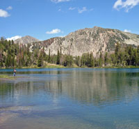 Mountain lake fishing